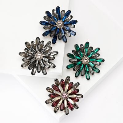 Strass Girassol Broche Girassol Planta Flor Pin Senhoras Vestido Terno Broche Ornamento Presente