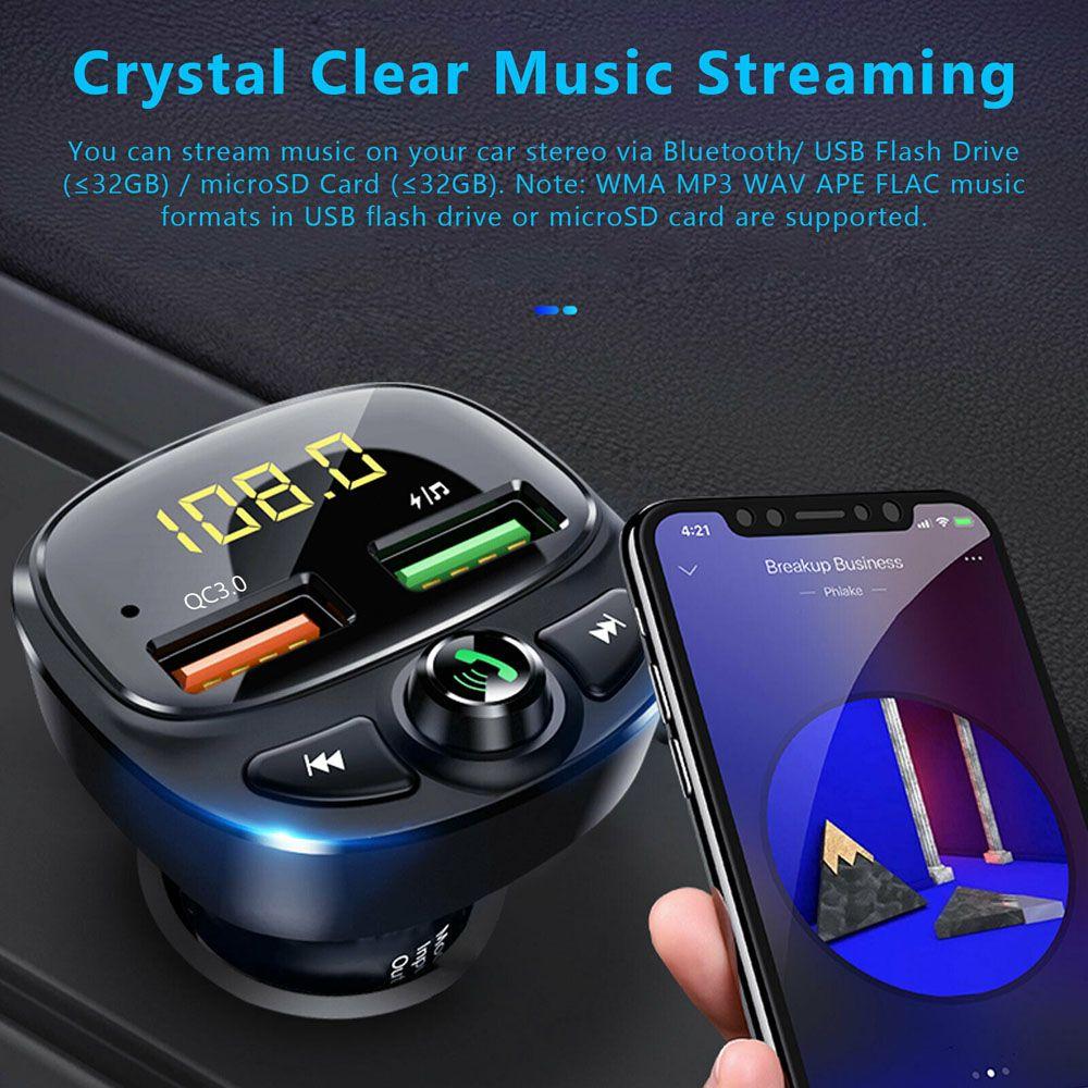 

Receiver Wireless Audio Receiver QC3.0 Car Charger FM Transmitter Car Accessories Car Electronic