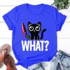 New Cat What Printed T Shirt Women Men Teens Fashion Hip Hop Harajuku Casual Short Sleeve Tops Tees