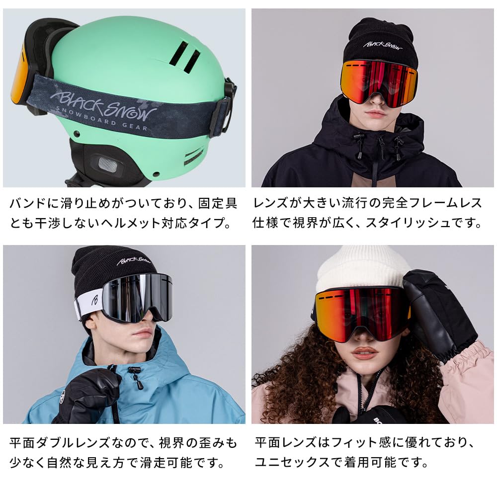 Taiki Sato Snowboardbrille BLACKSNOW BS25EFGG03 B Black Snow [BLACK SNOW] Herren