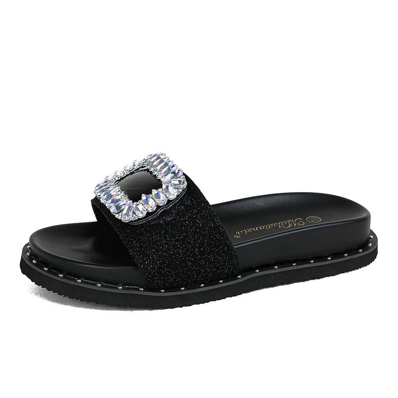 Slippers women's outer wear 2025 new summer fashion versatile thick-bottomed sandals women's large size 414243 one-word skirt