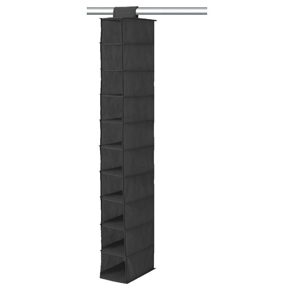 

10 Layer over the Door Hanging Shoe Rack Organizer Collapsible Closet Wardrobe Space Saving Shoe And Hat Storage Hanger чорний