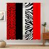 Two Black Red Zebra Leopard Print Curtains Suitable Filtering Light Bedroom Office Kitchen Living Room Made Of Polyester Sitting Window Treatment