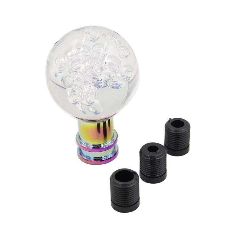 Universal Crystal Acrylic Gear Shifter Knob With 3 Adapters Ergonomic Design For Manual Automatic Transmission Vehicles