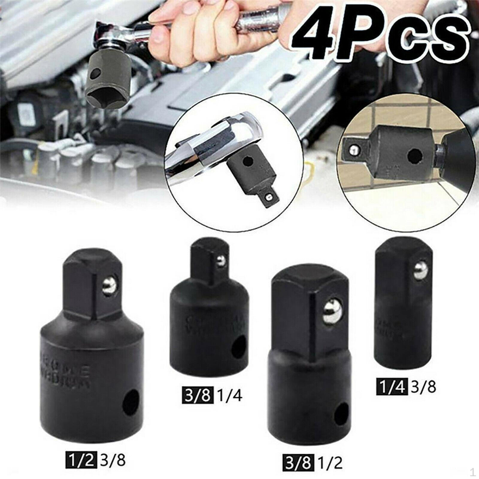 Pack of 4 1/4 3/8 1/ Ratchet Socket Adapter Reducer Air Impact for Driver Conversions Bicycle