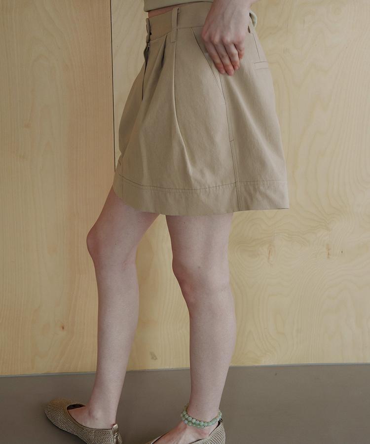 Seuleoum Amber Low Skirt_Beige