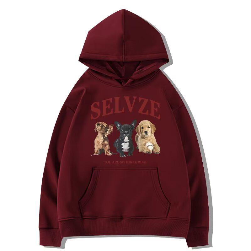 

Женский худи из флиса тяжелого веса в американском стиле серого цвета на осень/зиму 2025 3XL