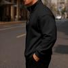 Men Quarter Zip Sweatshirt Mock Neck Fleece Lined Pullover Solid Color Loose Casual Warm Sweatshirt for Winter Sports Street Party Wear