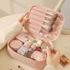 New Corduroy Makeup Bag Cosmetic Organizer Large Capacity Plush Square Multifunction Storage Pouch XL Size for Women