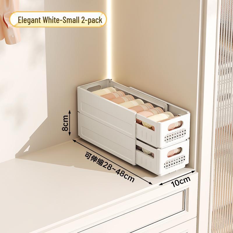 Retractable Wardrobe Drawer: Layered Organizer for Pants and Clothing Storage