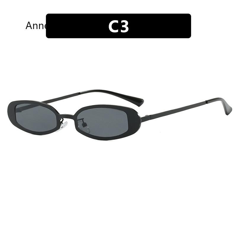 Metal Punk Small Frame Oval Sunglasses Women For Men Vintage Luxury  Designer Outdoor Driving Popular Sun Glasses UV400