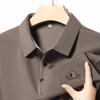 STORN New Men's Business Casual Short Sleeved Shirt with Badge Solid Color Polo Shirt Fashionable Breathable Comfortable Versatile Top