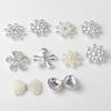 Alloy Pearl Flatback Rhinestone Buttons Decorative Embellishments for Dresses Scrapbooking and Hair Accessories