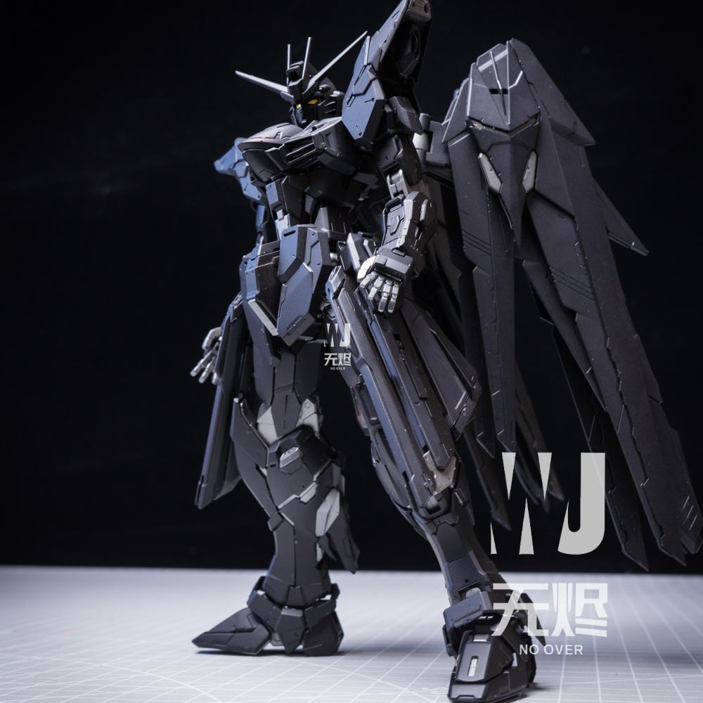 Seed Mgex Destiny Strike Freedom Action Figure Assembly Model Toy Midnight Coating 1/100 Mech Robot Kit Figurine Collect Custom