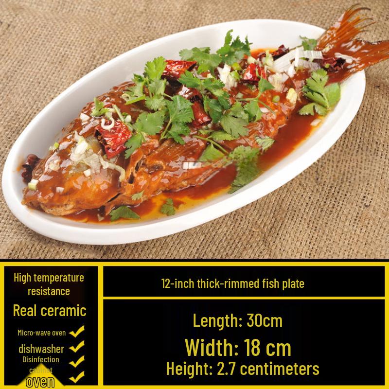 White Irregular Oval Ceramic Serving Plate