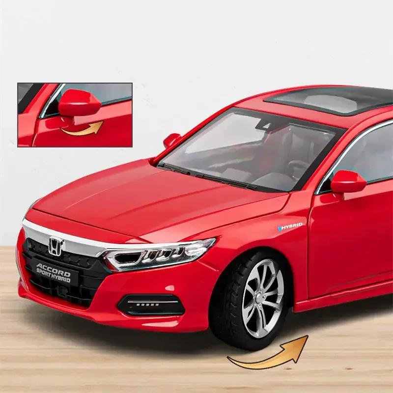 1:24 HONDA Accord Alloy Car Model Diecasts & Toy Vehicles Metal Car Model High Simulation Sound and Light Collection Kids Gifts ED4
