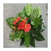 Silk Plants Artificial Multi Branch Red Palm Heart Ear Leaves Wedd Office Decor