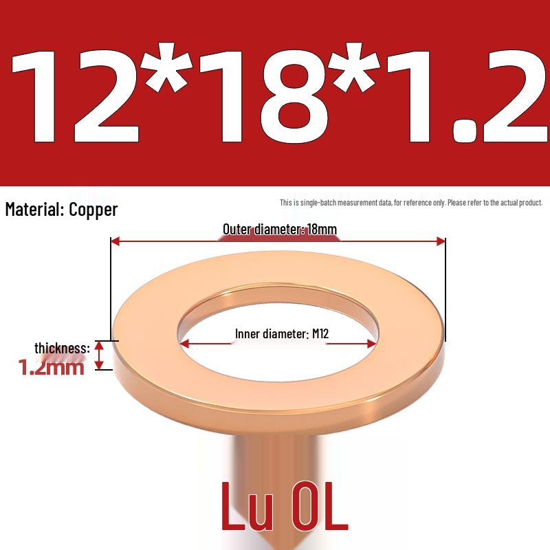National Standard Red Copper Gasket Seal Ring and Flat Washer M3-M60mm for Marine Instruments