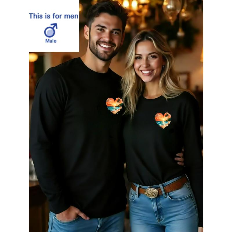 1PCS Valentine s Day Casual Long Sleeve Tee Home S