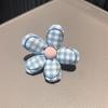 1 PCS New Plaid Flower Bowknot Pearl Shoe Clip High-End Accessory Vintage Fabric for Women and Girls Sneakers Flat Shoes Charms