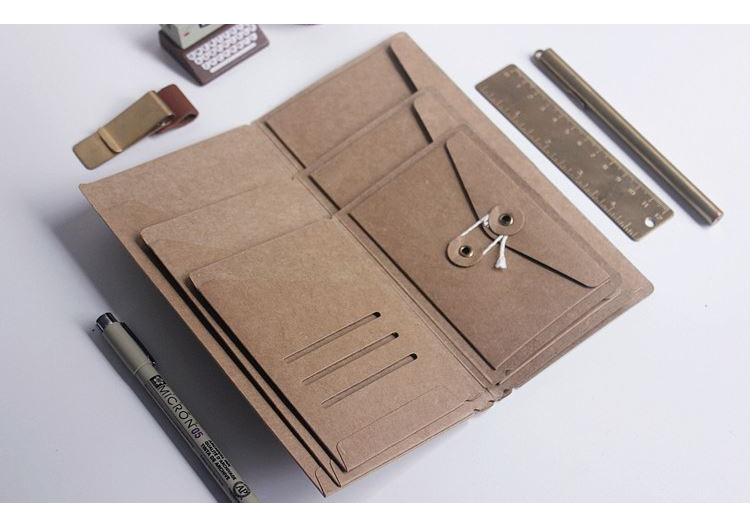 3 Stück Traveler's Notebook Kraftpapier Pokerkarten-Visitenkartenhalter Standard & Reisepass-Aktenordner