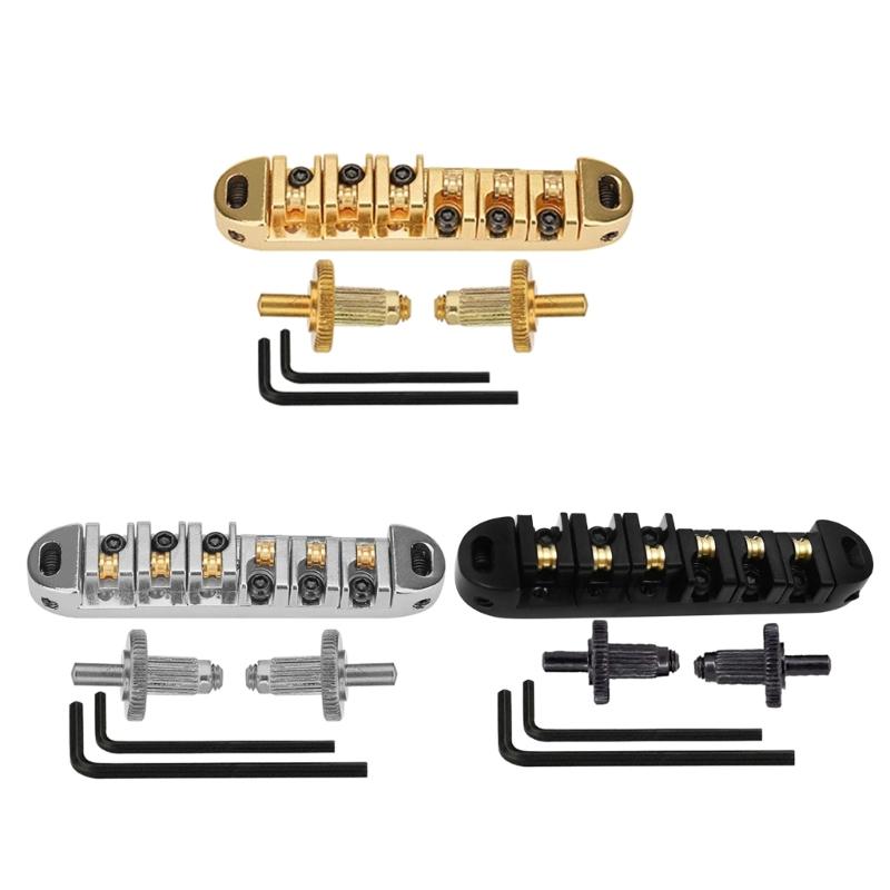Roller Saddle Bridge and Allen Wrench Combo Replacements for LP 6-String Guitar