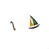 Vintage Tribal Lady Iron Sailboat Sculpture Tabletop Ornament Decorative Figurine for Desk Cabinet