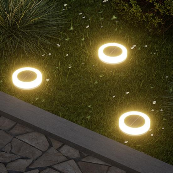 4 Pcs Solar Ground Lights Waterproof Outdoor Landscape Lights LED Lawn Lamp with Stake for Pathway Garden Yard Deck Decor