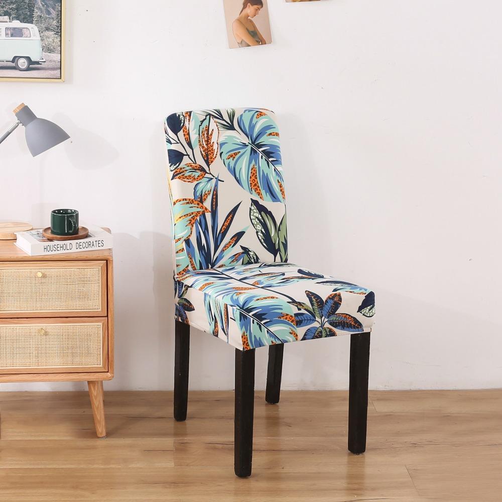 Stretch Chair Covers with Prints Modern Office Chair Slipcovers Elastic Spandex Seat Covers for Home Decor