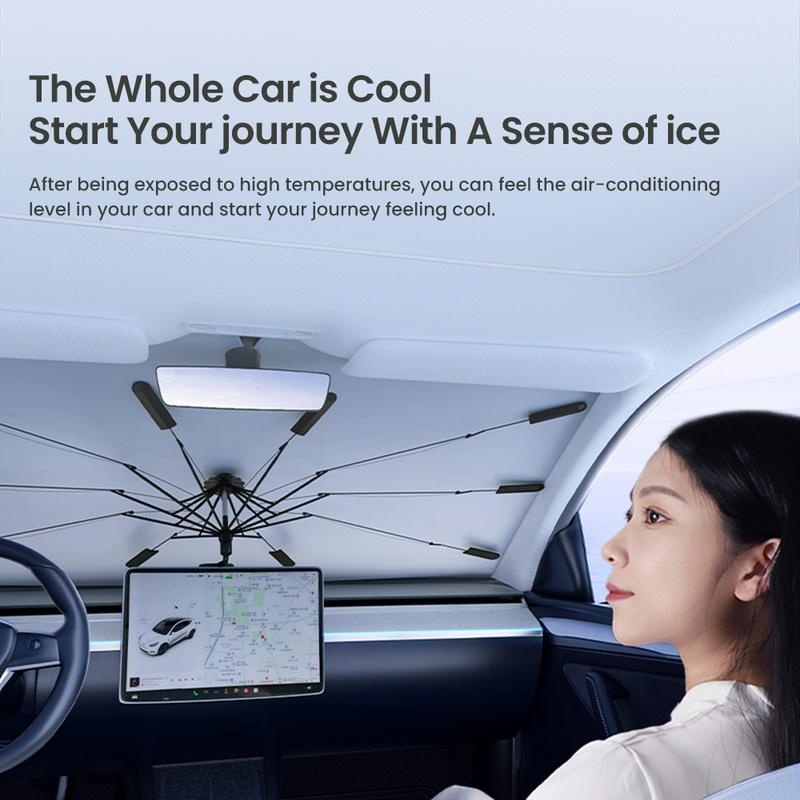 YZ Tesla Parasol na Szybę Osłona Krawędzie Obszyte Osłona Parasol Samochód Letnia Ochrona Przed Słońcem Osłona Przeciwsłoneczna na Przednią Szybę