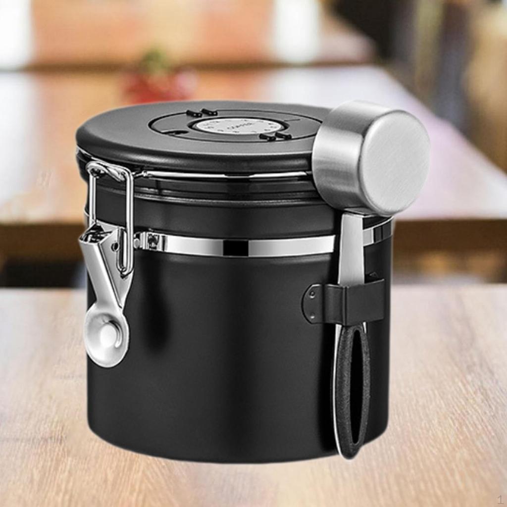 Coffee Canister Airtight Storage Container Stainless Steel Bean Jar with