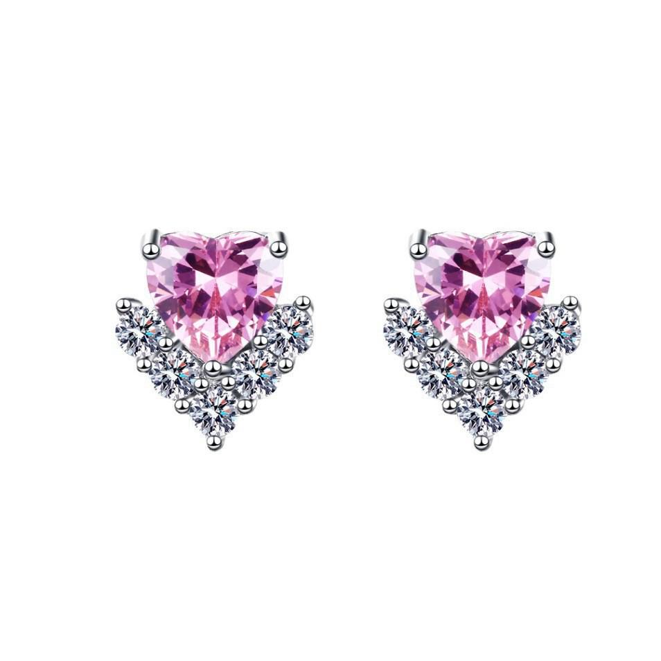 Sterling Silver S925 Zircon Six-Claw Earrings for Women