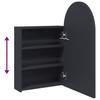 LED Lit Curved Mirror Cabinet in Grey 42 x 13 x 70 cm
