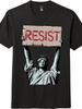 Casual Activewear Tee|Statue of Liberty Resist Print Unisex Crew Neck T-Shirt