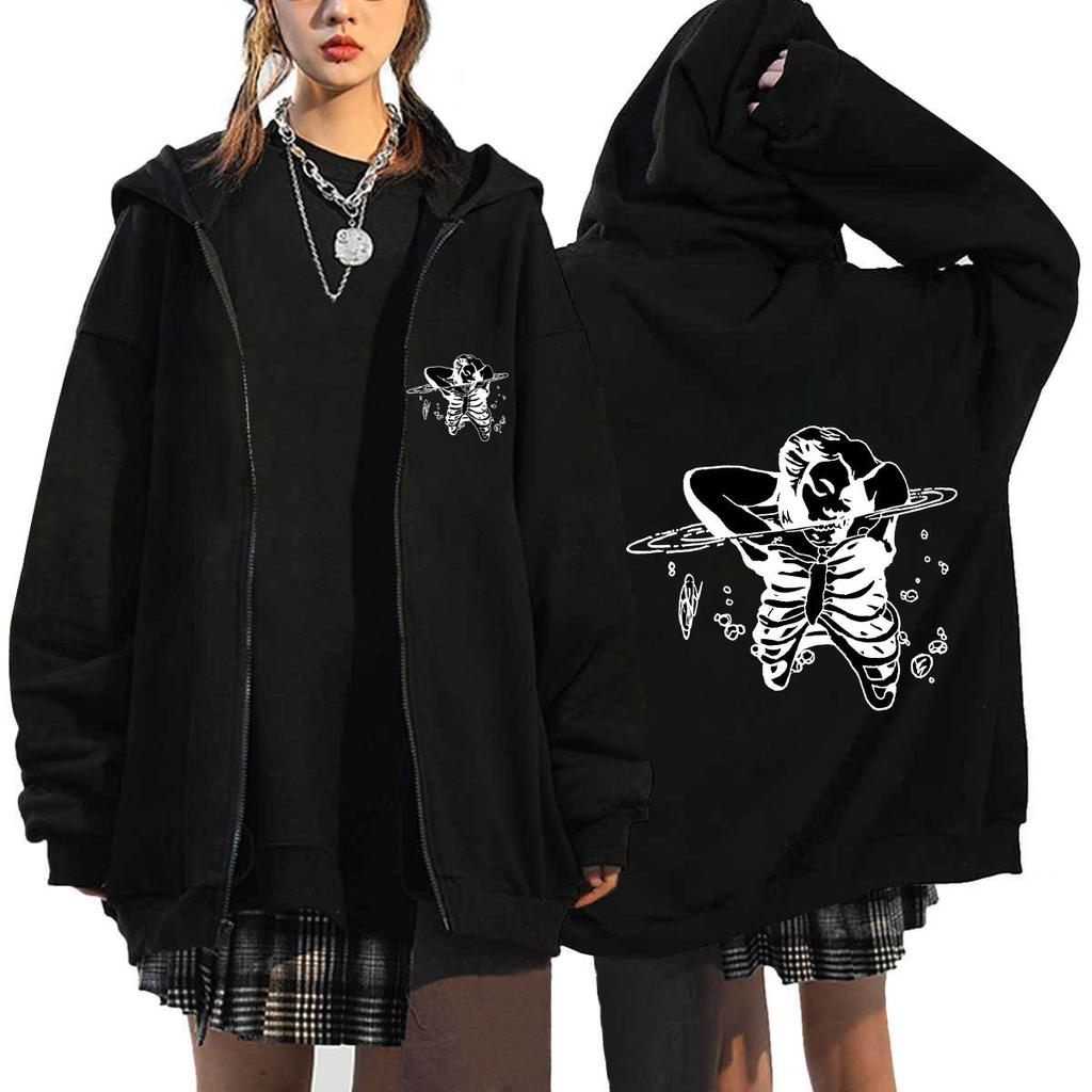 Women Hooded Sweater Art Letter Printing Zipper Hoodies Woman Y2K Hoodie Casual Soft Hoody Fleece Comfortable Streetwear