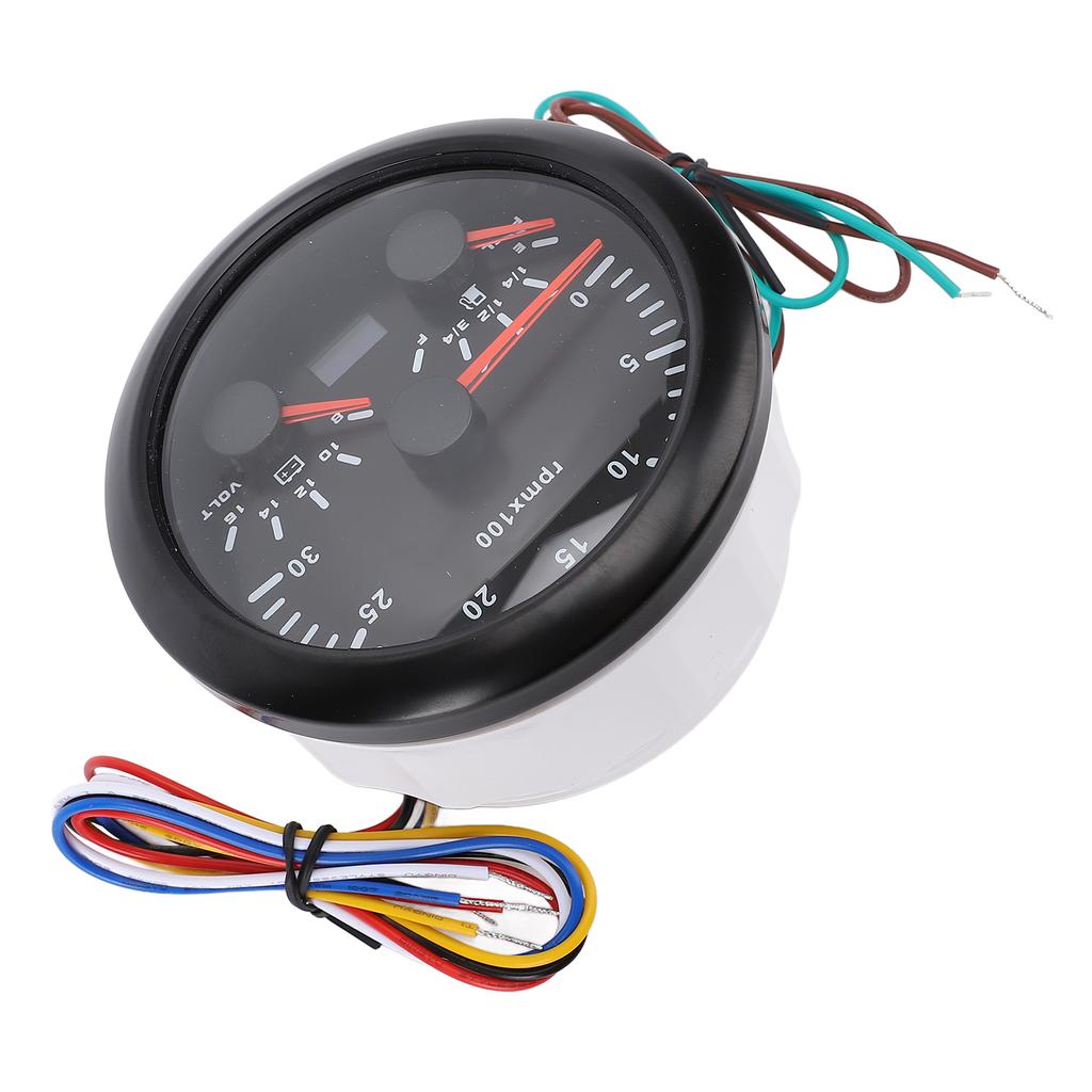 85mm 3 in 1 Speedometer 3000rpm Tachometer 8 to 16V Voltmeter 7 Colors Backlight E-1Celsius4-1Celsius2-3Celsius4-F Fuel   Gauge for RV Yacht Truck