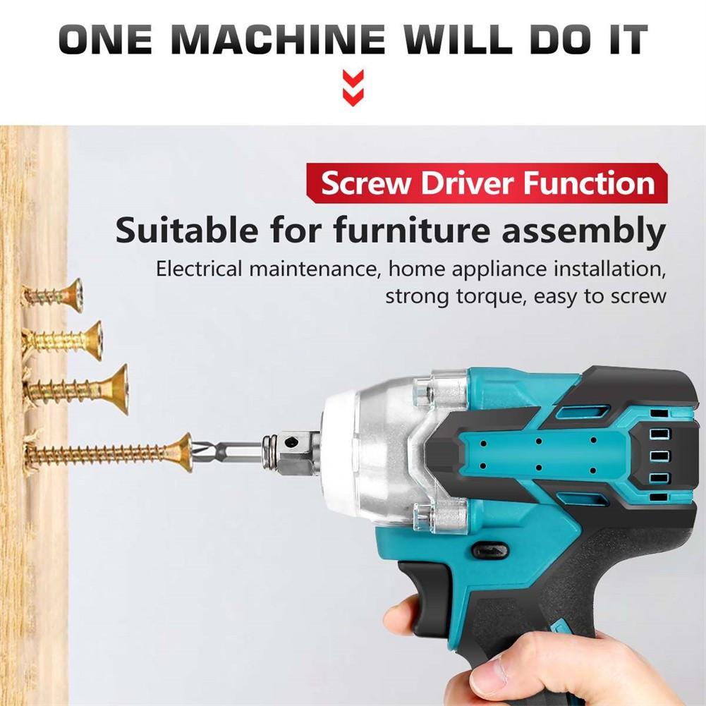 Brushless Impact Wrench Rechargable Drill Driver LED Light For Makita Battery 18V Cordless Electric Screwdriver Speed