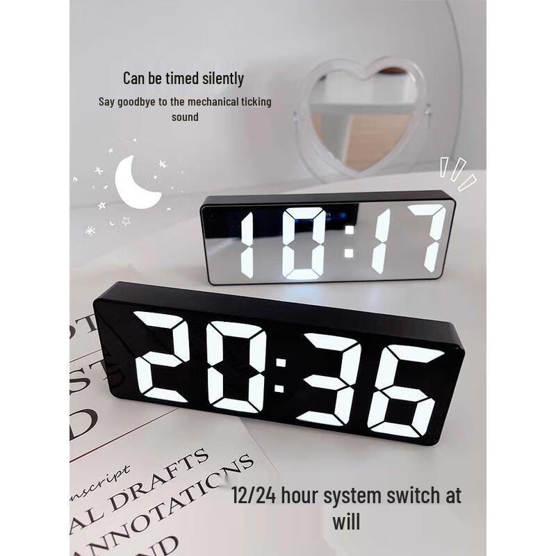 HANDUNYOU LED Digital Mirror Alarm Clock