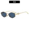 European And American Fashion New Irregular Metal Sunglasses High-End Casual Light Luxury Street Shooting Versatile Sunglasses Women'S Glasses