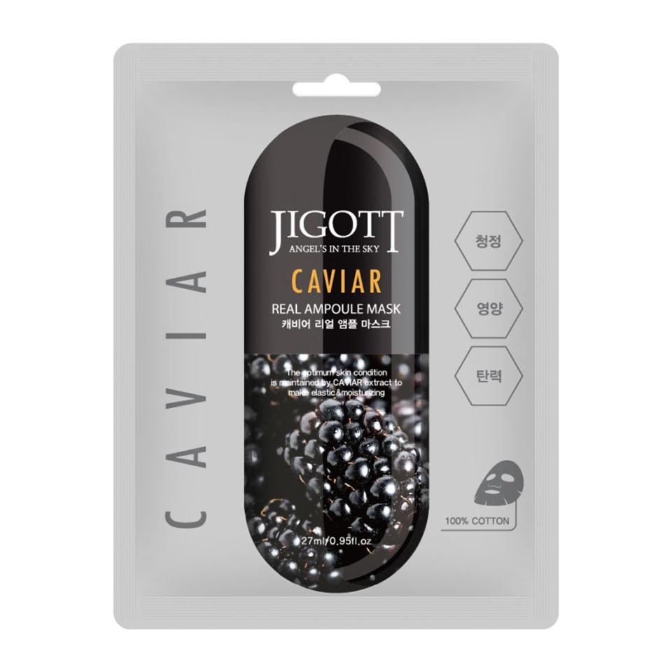 

JIGOTT CAVIAR REAL AMPOULE MASK Тканевая маска для лица с экстрактом чёрной икры