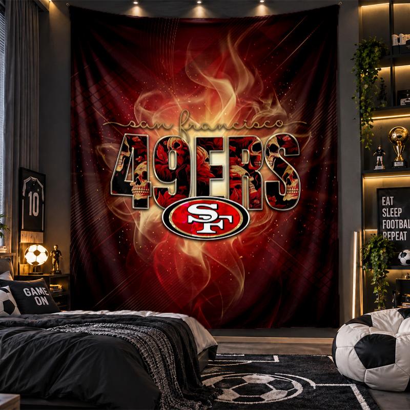 Wall Hanging Tapestry San Francisco 49ers Print Cloth for Living Room Bedroom Home Decor