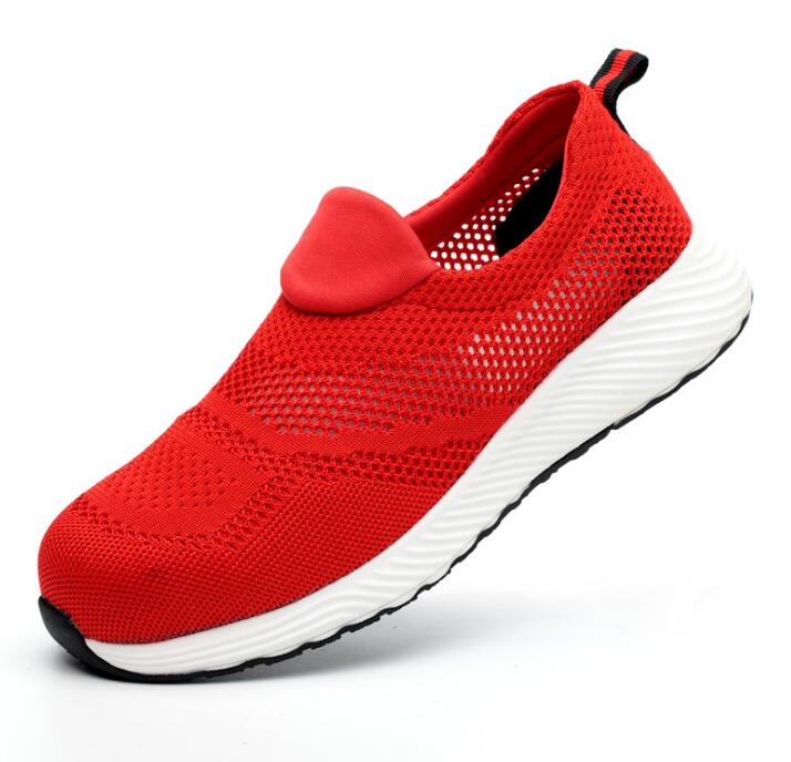 

Обувь для страхования труда мужская нескользящая противоударная защита от проколов летняя дышащая дезодорант H533 46 красный