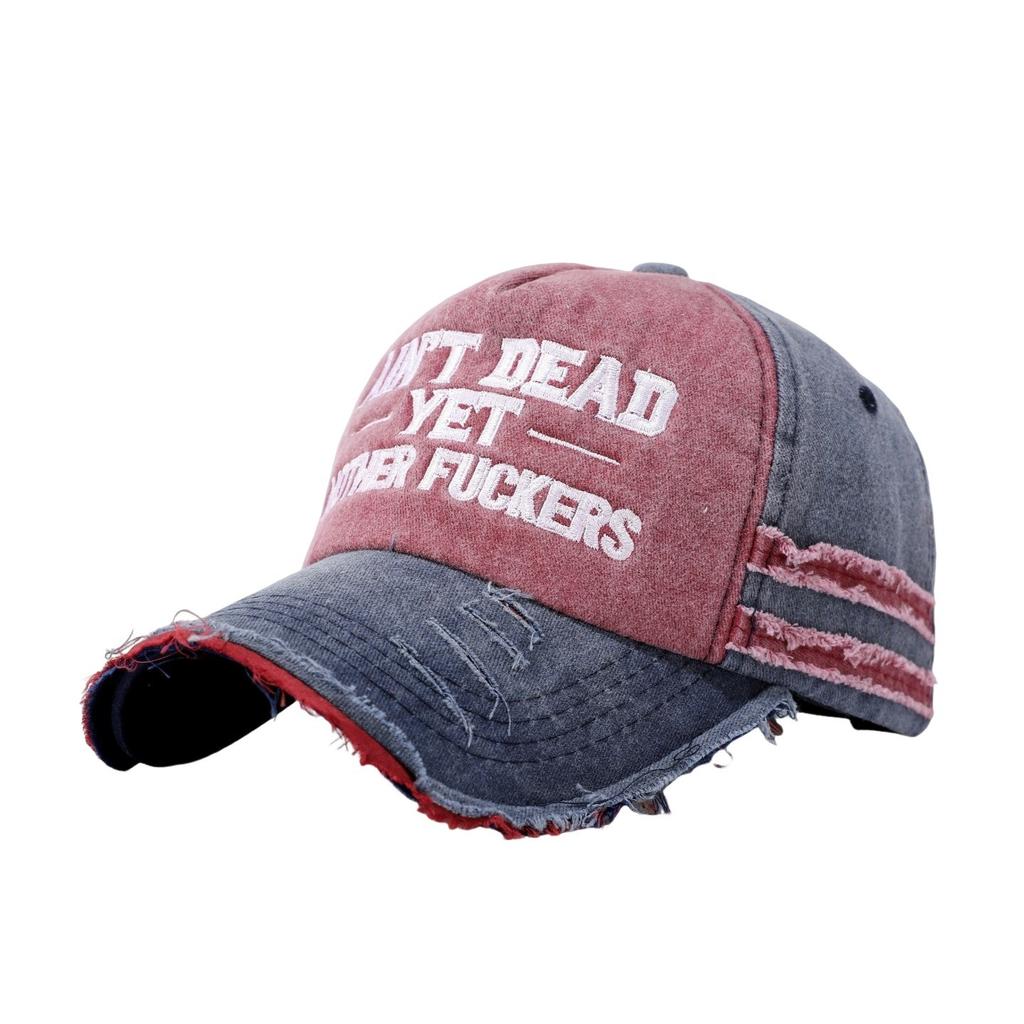 American retro letter embroidered baseball cap men's summer big head circumference cap outdoor sunscreen sun hat women show small face