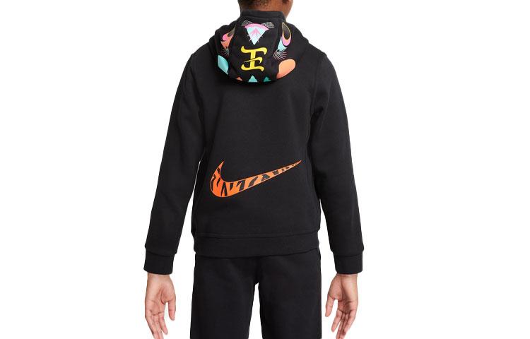 Nike Sweatshirt CNY Collection New Year Edition Fleece Lined Thermal Sports Hooded Pullover Black Kids' DQ9133-010