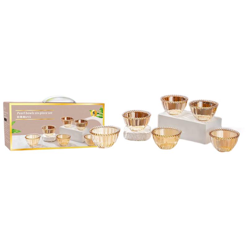 Bashiting Elegant Glass Pearl Bowl & Dish Sets