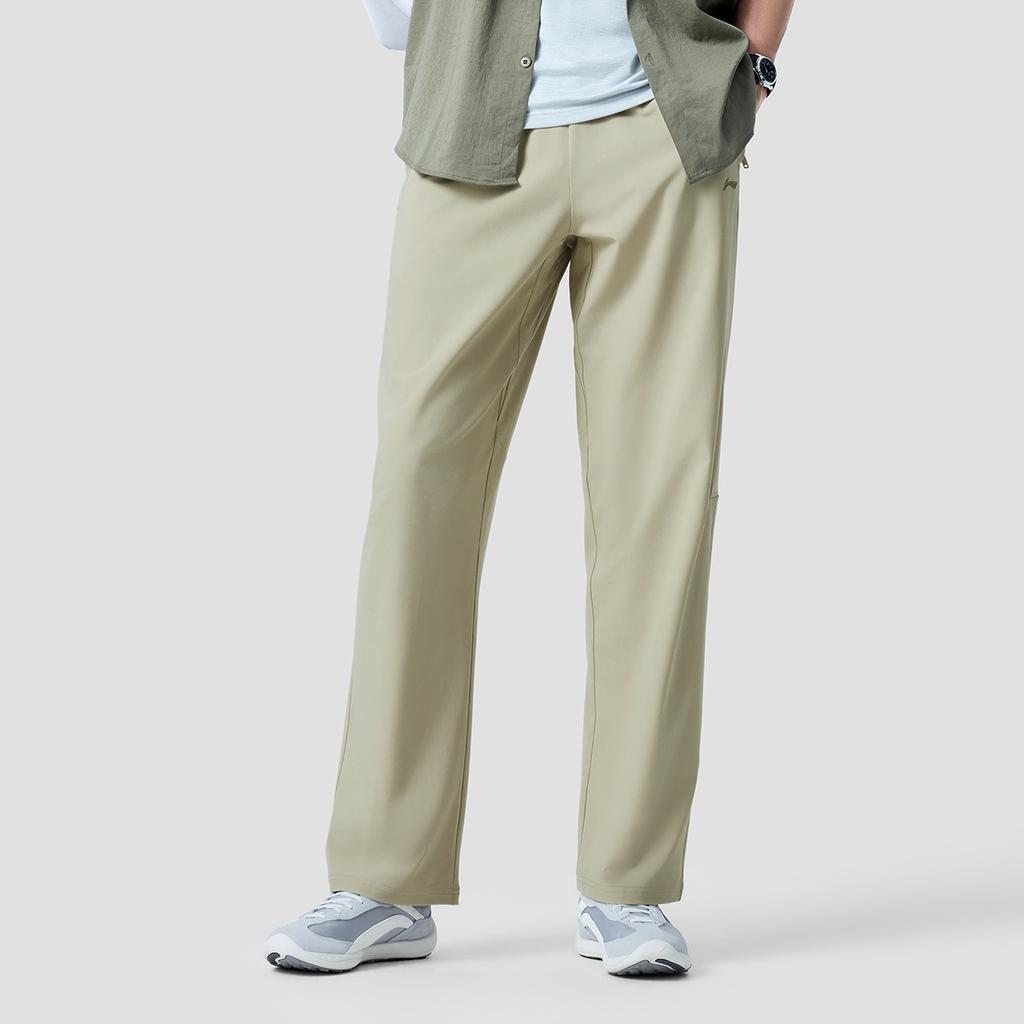 Li Ning Fitness Series Logo Stitching Sports Woven Casual Pants Men bottoms AYKW367-5