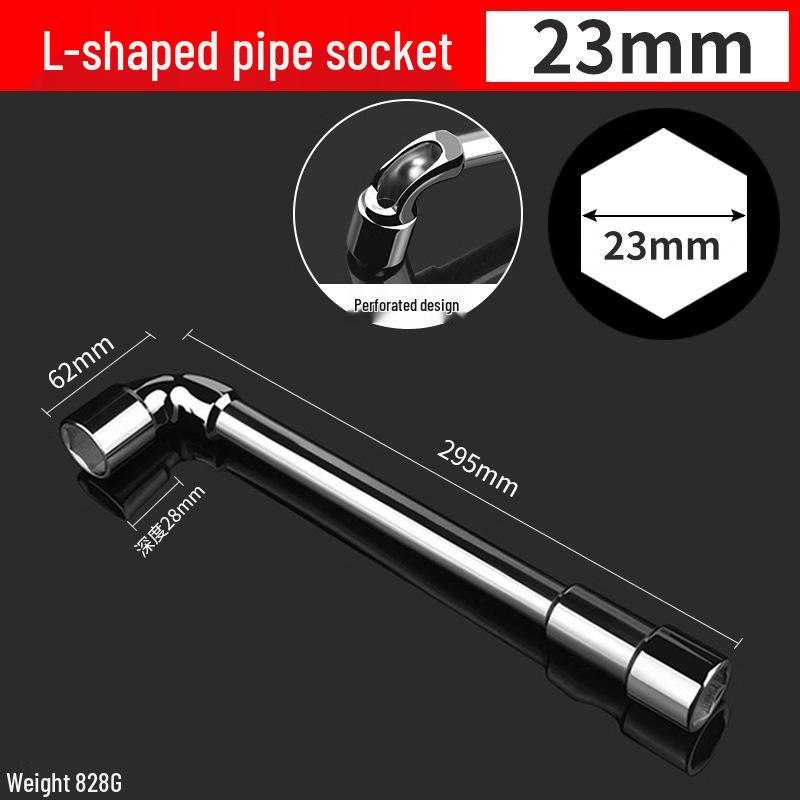 L-Shaped Hexagon Pipe Socket Wrench Tool, 7/8/10/12/14/17mm