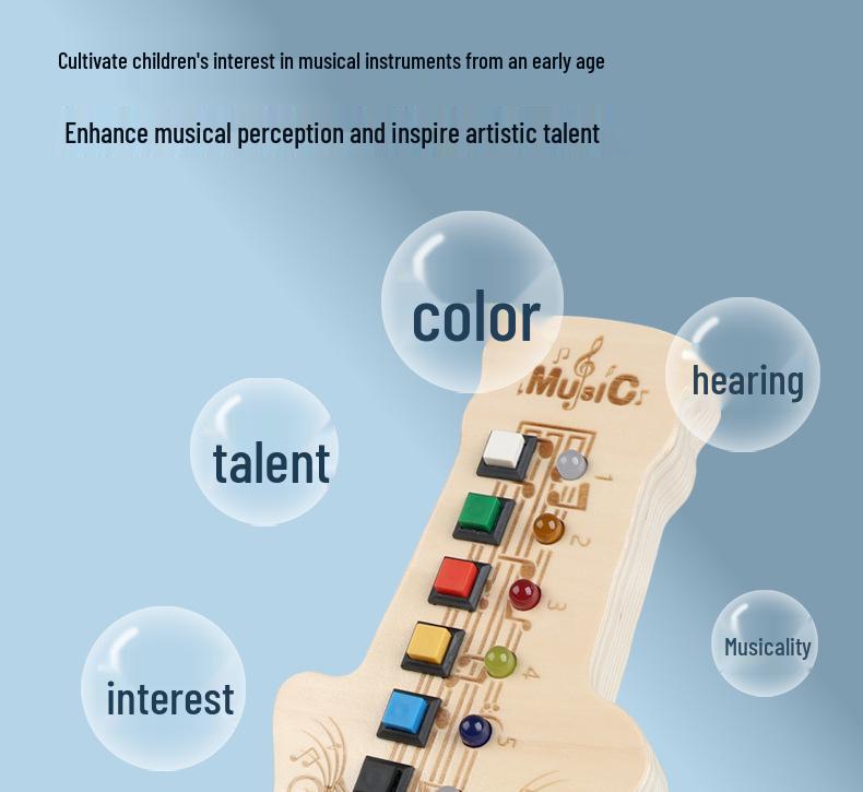 Children's Wooden Guitar Toy for Musicality and Fine Motor Skill Development