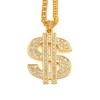 Men Gold Color Dollar Sign Necklaces with Cuban Chain,Hip Hop Money Dollar Pendant Collar, Music Festival Party Gifts Jewelry
