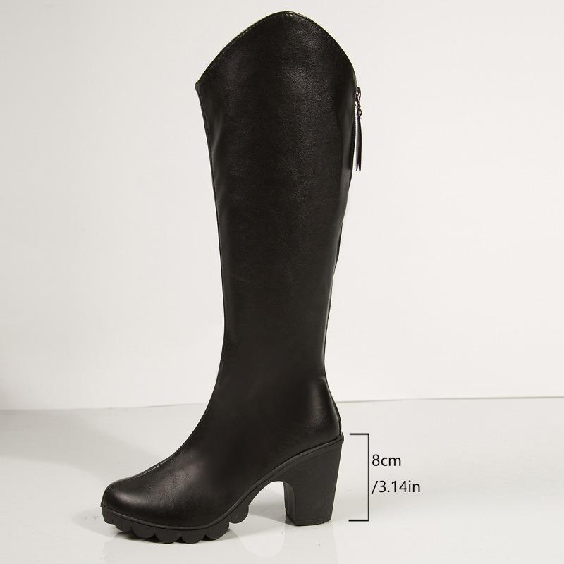 Fashion Block Heel Round Toe Knee High Thigh Boots 2025 New Platform High Heel Knight Boots for Women